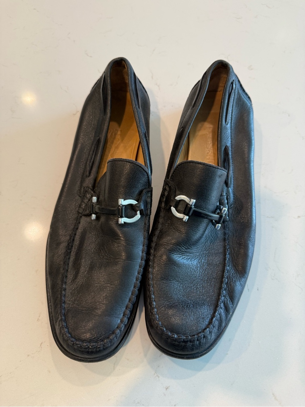 Salvatore Ferragamo Woven Leather Horsebit Loafers Size 12